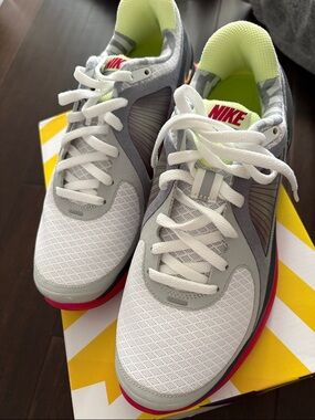 Nike Women's Gray, Neon Green & Pink Athletic Sneakers